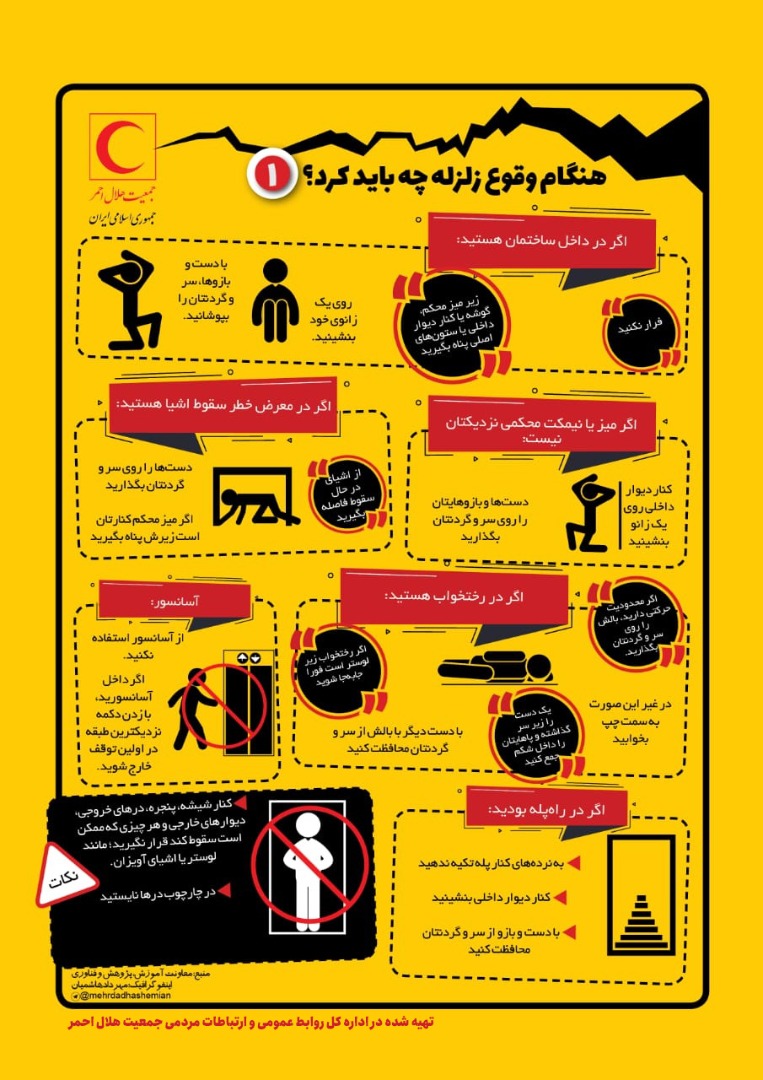 هنگام وقوع زلزله چه اقداماتی باید انجام داد؟/ اینفوگرافیک